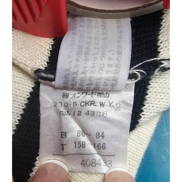 Inscription Sonia Rykiel Knit Top, Graphic Striped Crop Sweater Shirt, Sz S/M - Picture 6 of 6